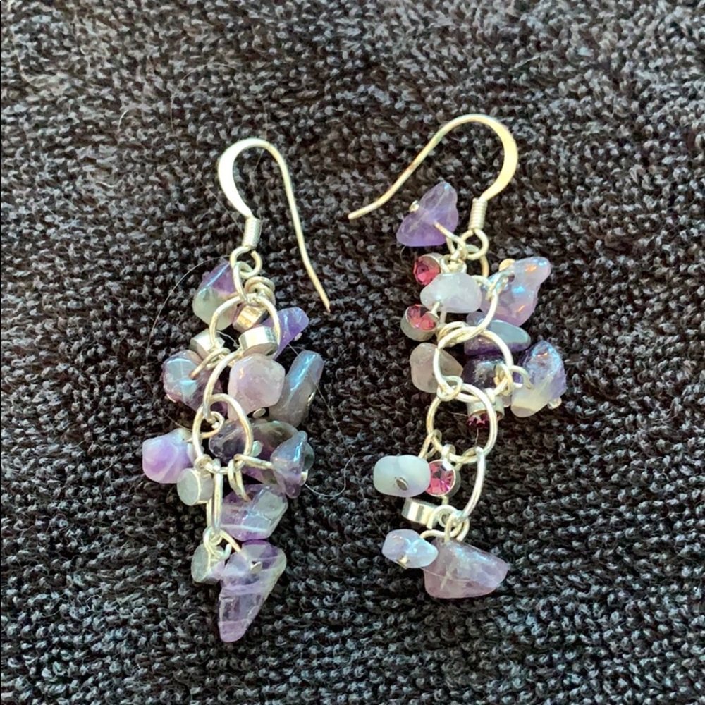 Purple Dangle Earrings